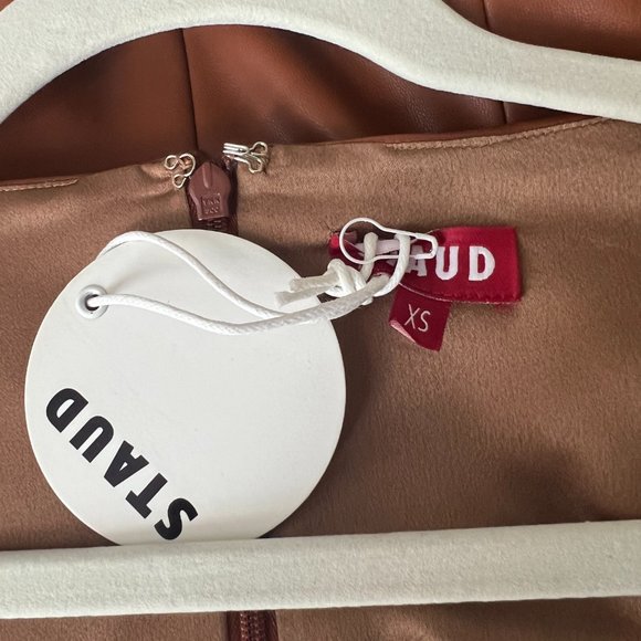 STAUD, Size XS, Oz Dress - Whiskey Vegan Leather - Picture 3 of 5